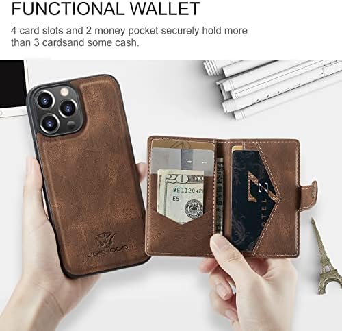 Zinalop 2-u-1 novčanik futrola za Apple iPhone 14 Pro Max 6.7, luksuzna PU Koža Flip Case zaštitni poklopac sa magnetnim [držač kartice]