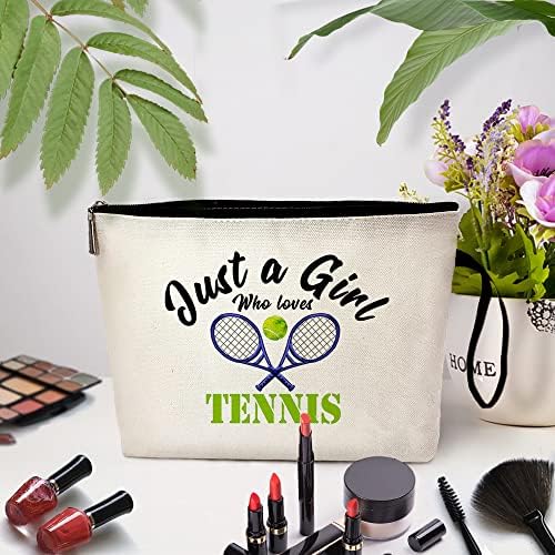 Zhatuone Samo djevojka koja voli tenisku kozmetičku torbu, tenisere, poklon tenisa, kozmetička torba za tenis, poklon za ljubitelje