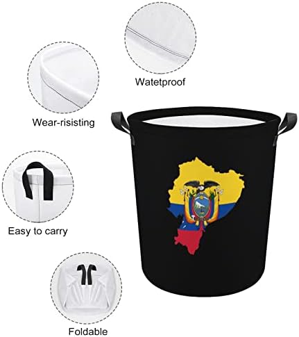 Mapa zastave Ekvadora korpa za veš sklopiva torba za odlaganje kante za veš sa ručkama