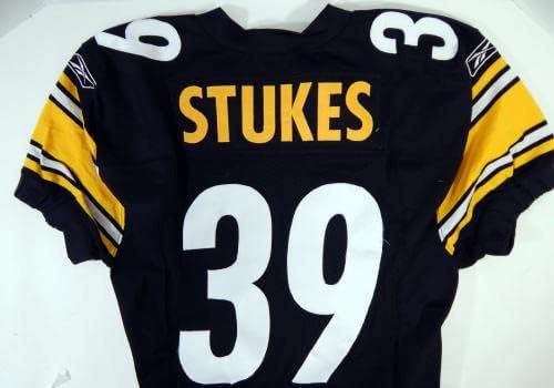 2001 Pittsburgh Steelers Dwayne Stukes # 39 Igra izdana Black Jersey 44 DP21292 - Neintred NFL igra rabljeni dresovi