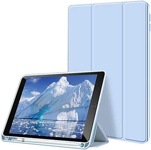Slučaj AOUB za iPad 2/3/4, ultra tanak lagana trifolija pametna automatsko spavanje / probude, meka TPU silikonska stražnja futrola za iPad 2. / 3. / četvrtu generaciju, svijetloplava