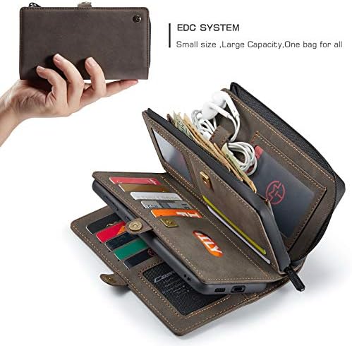 Kowauri torbica za novčanik za Galaxy S21 Ultra, torbica sa patentnim zatvaračem Folio držač otvora za magnetnu kožu novčanika odvojiva