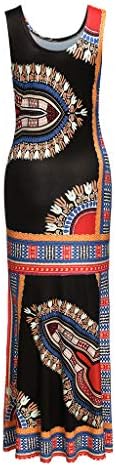 LISTHA Boho tanka Maxi haljina Ženska cvjetna Dashiki Afrička ljetna haljina bez rukava