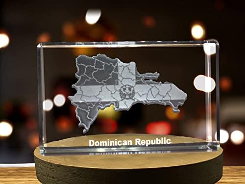 Dominikanska Republika 3D ugravirani kristal 3D ugravirani kristal čuva / poklon / dekor / kolekcionarstvo / suvenir