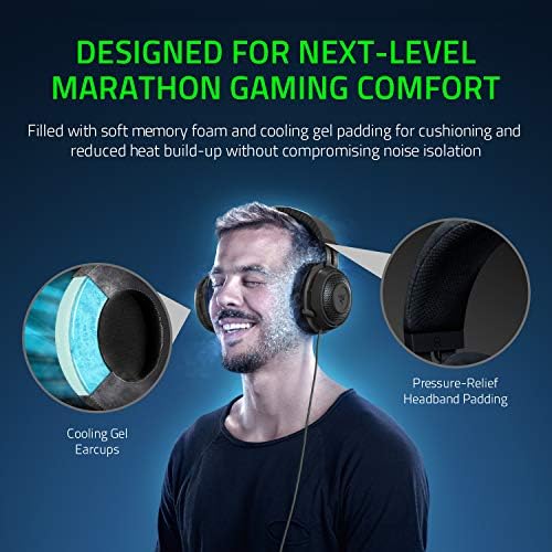 Razer Kraken Tournament Edition THX 7.1 slušalice za igranje sa Surround zvukom: Mic - USB DAC - za PC, PS4, PS5, Nintendo Switch,