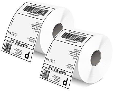 MUNBYN 4x6 inča direktne termičke naljepnice, 1000 naljepnica/2 rolne, papir za otpremne naljepnice za termalne štampače, trajne ljepljive poštanske naljepnice za otpremne pakete