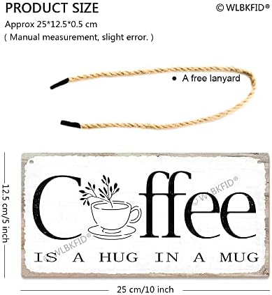 Kafa je zagrljaj u zagrljaj smiješnoj frazi drvo kafe bar kuhinja tiskana umjetnost Drveni znakovi viseći ukrasni 5x10 inčni rustikalni