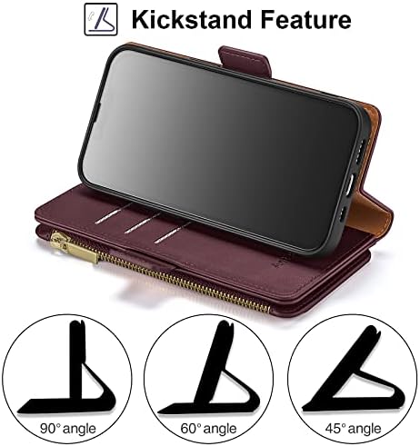 Antsturdy za Samsung Galaxy A03S us Wallet case 【RFID Blocking】【Zipper Poket】【7 Slot za kartice】 PU Koža Flip Folio zaštitni poklopac
