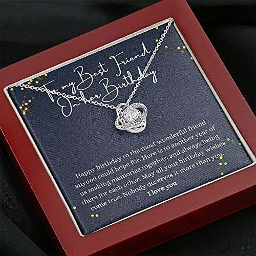 Nakit za poruke, ručno izrađena ogrlica - personalizirani poklon love čvor, sretan rođendan najbolji prijatelj poklon, prijatelj rođendan