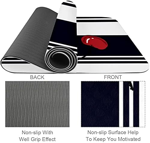 Siebzeh Red Cherry Sweety Dark Navy White Stripe Premium Thick Yoga Mat Eco Friendly Rubber Health & amp; fitnes Non Slip Mat za sve