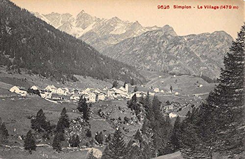 Simplon Pass Švicarska Birdseye Pogled Na Selo Valais Antička Razglednica K15130