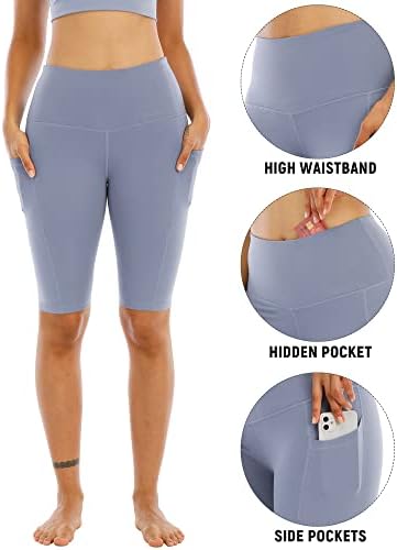 Whouare 4 Pack Biker joga kratke hlače sa džepovima za žene, atletski trenerke za trčanje visokih struka Trčac Trgovina