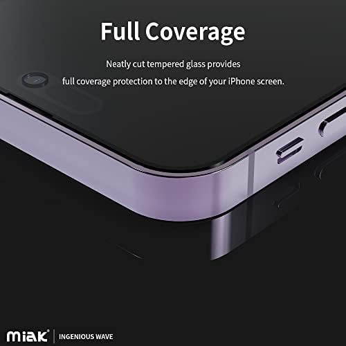 Miak Privacy kaljeno staklo zaštitnik ekrana kompatibilan za iPhone 14 ProMax, 2 paket sa potpunom pokrivenošću Anti-Spy Case Friendly