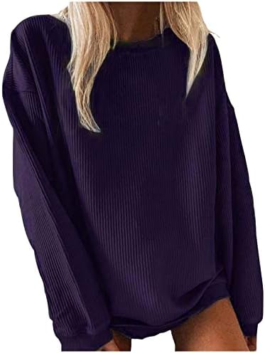 Ženski duksevi 2022 zimska toplota bez kapuljače labavi s - 4xl Dugi rukav za posadu čvrsti trendi Casual pulover