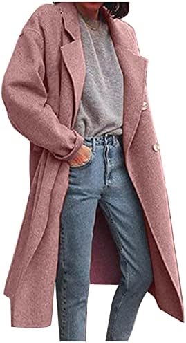 Fleece Jacket Women Full Zip Pleteni džemper sa dugim rukavima Zimski kaput Fleece ovratnik džep jakne