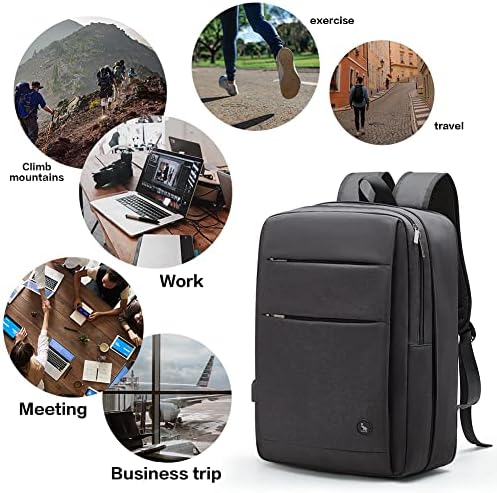 Oiwas Travel Laptop ruksak za muškarce, 24L proširivi poslovni ruksak s lukom za punjenje USB, vodootporni ruksaci Računarska torba