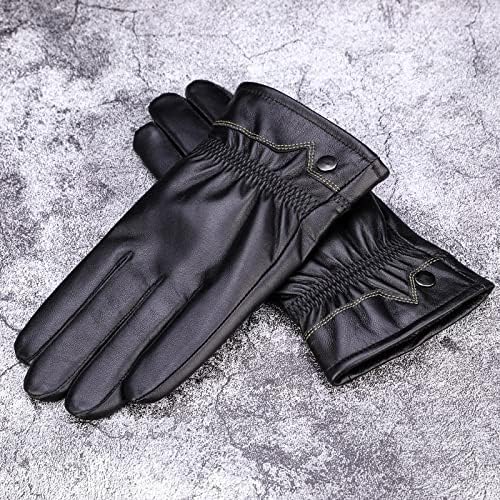 N / A muške zimske biciklističke kožne rukavice koža na otvorenom Plus baršunaste guste Vjetrootporne tople tanke kožne rukavice