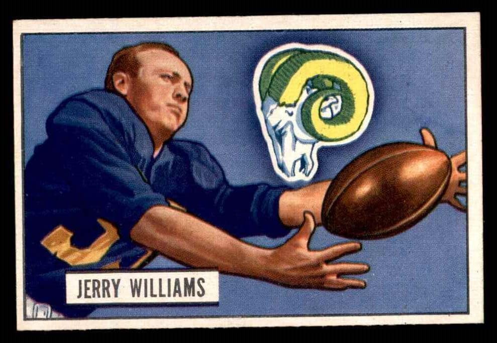 1951 Bowman 114 Jerry Williams Los Angeles Rams ex Rams Washington St / Idaho