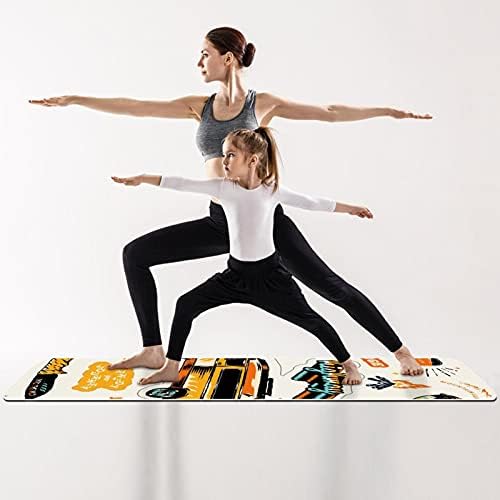 Debela neklizajuća Vježba & amp; fitnes 1/4 prostirka za jogu sa printom automobila za ljetno kampiranje za Yoga Pilates & Vježba