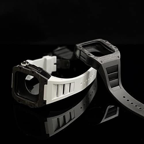 Kappde luksuzni karbonski stroj za karbon za Apple Watch 8 7 45mm 6 5 4 SE 44 mm Gumeni band DIY komplet za modifikaciju za iWatch