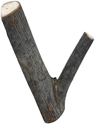 Mewutal Vintage Masija od punog drveta Zidne kuke, rustikalne ukrasne drvne kuke za drva. Lanac ključa, kuka za kaput, snažna usisna