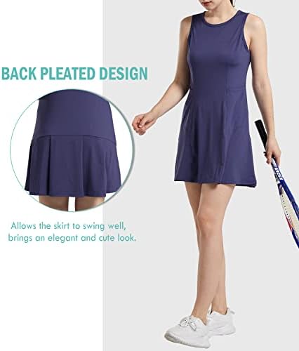 Alvon nagledne teniske haljine Golf haljine ugrađene u šorc sa džepovima Atletska haljina bez rukava 2 u 1 aktivno vježbanje