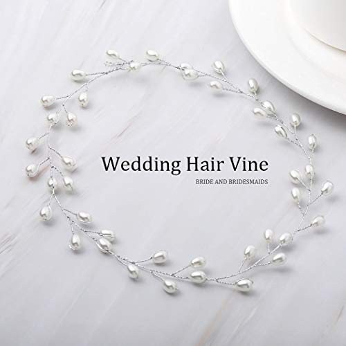 Catery Bride vjenčanje traka za glavu Pearl Hair Vine pletenice Headpieces Bridal Hair Accessories za žene