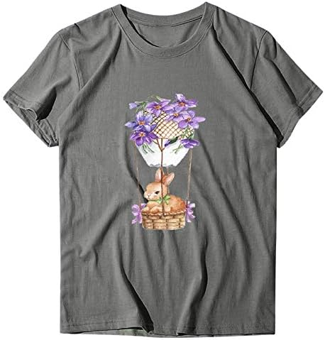 Ljetni vrhovi za ženska majica za žene Crewneck Uskršnji ispisDailyloose bluze vrhovi teniske košulje