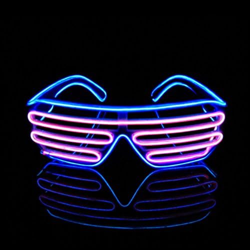 PINFOX svijetli trepćuće zatvarače neonske Rave naočare El žičane LED naočare za sunce Glow DJ kostimi za zabavu, 80-e, EDM RB03