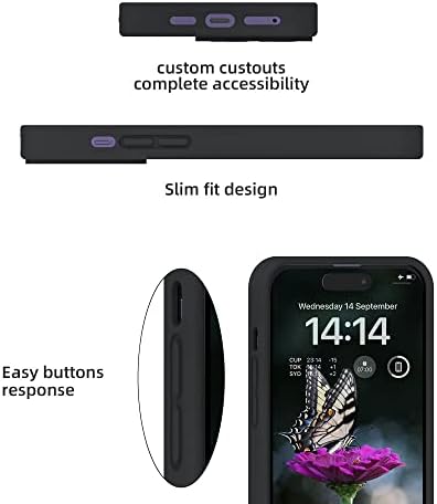 SoH iPhone 14 pro max futrola puna tijela tečna silikonska futrola zaštitna poklopac sa mekom oblogom od mitra za iPhone 14 Pro max 6,7 inčni crni