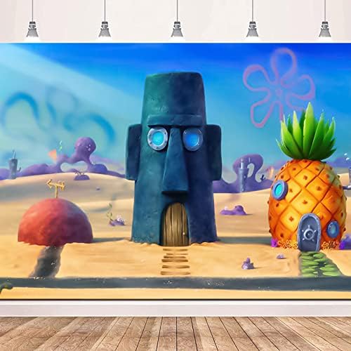 Crtani film animacija Spongebob tema Rođendanska zabava fotografija pozadina Krasti Krab ananas Podvodna kuća djeca portretna fotografija pozadina 5x3ft