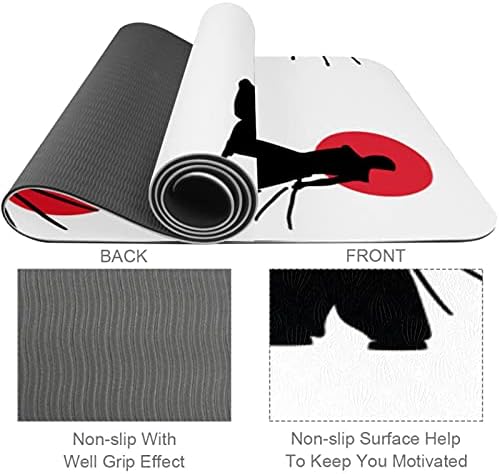 Japanski Kendo Silhouette Premium Thick Yoga Mat Eco Friendly gumeni Health & amp; fitnes non Slip Mat za sve vrste vježbe joge i pilatesa