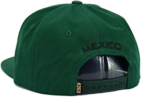 Mexico Hat Metallic Golden Federal Logo Mexican Eagle Aguila Snapback Flat Bill Baseball Cap
