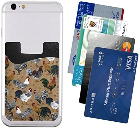 Nosač kartice pijetao i piletine PU kožna kreditna kartica ID kućišta 3M ljepljivi rukavi za sve pametne telefone