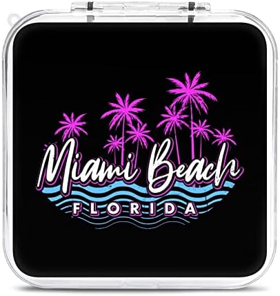 Miami Beach Florida Palm Tree futrola za kartice za igru otporna na udarce držač za čuvanje kartica za igre sa 6 slota Zaštitna kutija