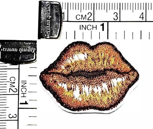 Kleenplus 2kom. Mini smeđe usne poljubac gvožđe na zakrpama aktivnosti vezeni Logo obući farmerke jakne šeširi ruksaci košulje dodatna oprema DIY kostimska Umjetnost Patch naljepnica Moda