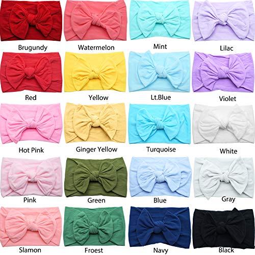 20 boja Super rastezljive meke trake za djevojčice sa Mašnicama za kosu najlonski omotač za glavu za novorođene djevojčice dojenčad