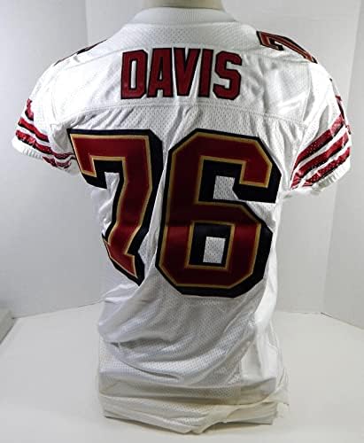 2002 San Francisco 49ers Davis 76 Igra izdana Bijeli dres 48 DP26602 - Neincign NFL igra Rabljeni dresovi