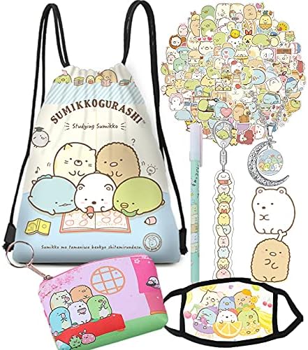 Slatka kawaii sumikk gurashi torba za crtanje 50pcs naljepnice za olovke PIN ključevi maske ogrlice pokloni za djecu djevojke tinejdžeri