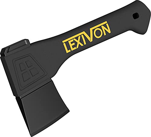 Lexivon V9 sjekira za kampiranje, 9-inčna sjekira | ergonomski držač, lagana kompozitna ručka od vlakana i stakla | zaštitni omotač