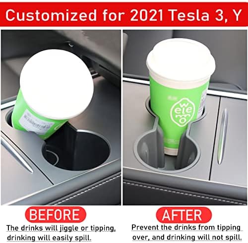Umetak držača čaša za Tesla 2023 2022 2021 Model 3 i model Y - GEN 1 držač za držač kupa, piće ostaju na mjestu i lako se čisti