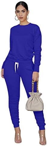 Linslis Dva komada odjeća za žene Jogger setovi dugih rukava dugih rukava dugačke hlače Sport odijela sustave sa džepom