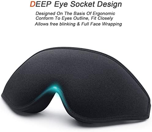 Maska za spavanje za muškarce, maska za spavanje za žene, nadograđena 3d maska za spavanje za spavanje sa čepićima za uši, noćni povez