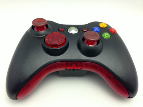 XBOX 360 kompletan Clear-Red Kit Thumbsticks D-Pad Sync LB / RB Branik LT / RT Trigger