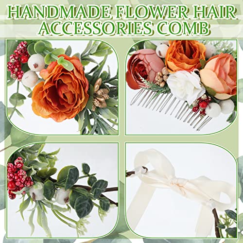 3 komada Boho cvjetna kruna vjenčana svadbena frizura Podesiva cvjetna vijenca traka za glavu za kosu set uključuje cvjetnu krunu