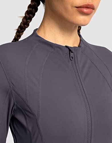 YYV ženske vježbe trčanje jakne Slim Fit Atletic joga jakne za žene zip up u praćenju teretane sa rupama od palca