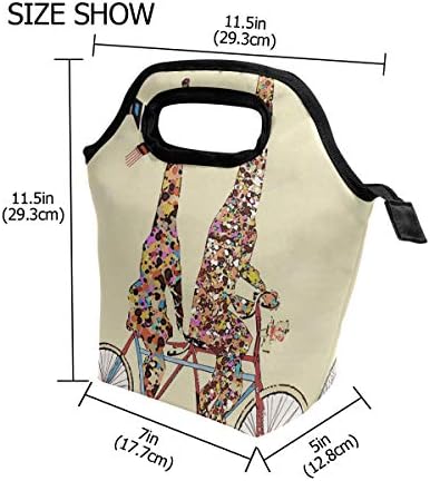 Alaza izolovana torba za ručak Freezable Lunch Box za djecu žene djevojčice dječaci i muškarci, Giraffe Cooler prijenosni Patentni