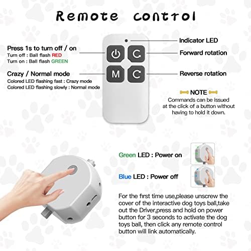Bigtuto interaktivne kuglice za pse, aktivna kotrljana kugla za pse / mačke sa pokretnim aktiviranim / USB punjivim, automatske valjane
