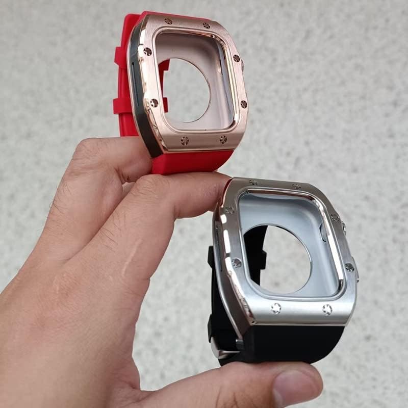 Texum modification mod komplet za Apple Watch Band Case 8 7 44mm 45mm Silikonski kaiš metalni okvir dodatna oprema za iWatch seriju 6 5 4 SE