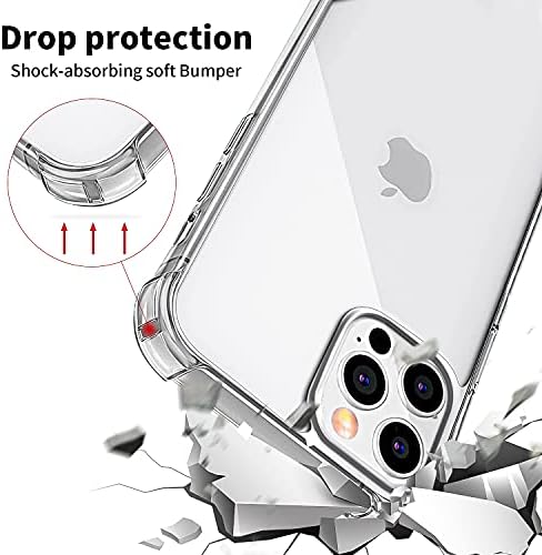 Foqencci Dizajniran za iPhone 12 Pro Max Clear Case sa 2 zaštitnika zaslona, ​​protiv žutilo otpornog na ogrebotine Clear Hard PC